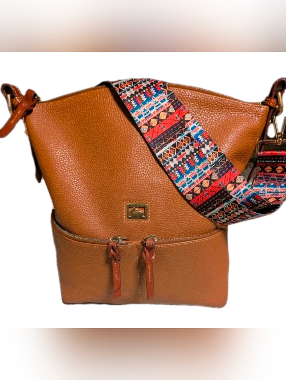 Gorgeous Dooney & Bourke Pebbled Leather British Tan Bag Excellent Condition